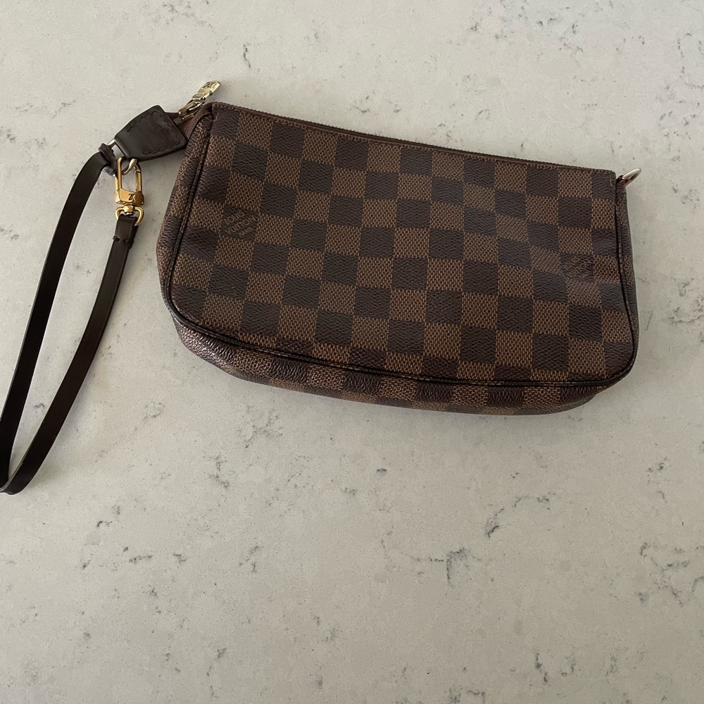 Louis Vuitton Brown Checkered Wristlet